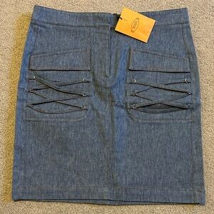 NWT Tod’s Made in Italy Denim Skirt